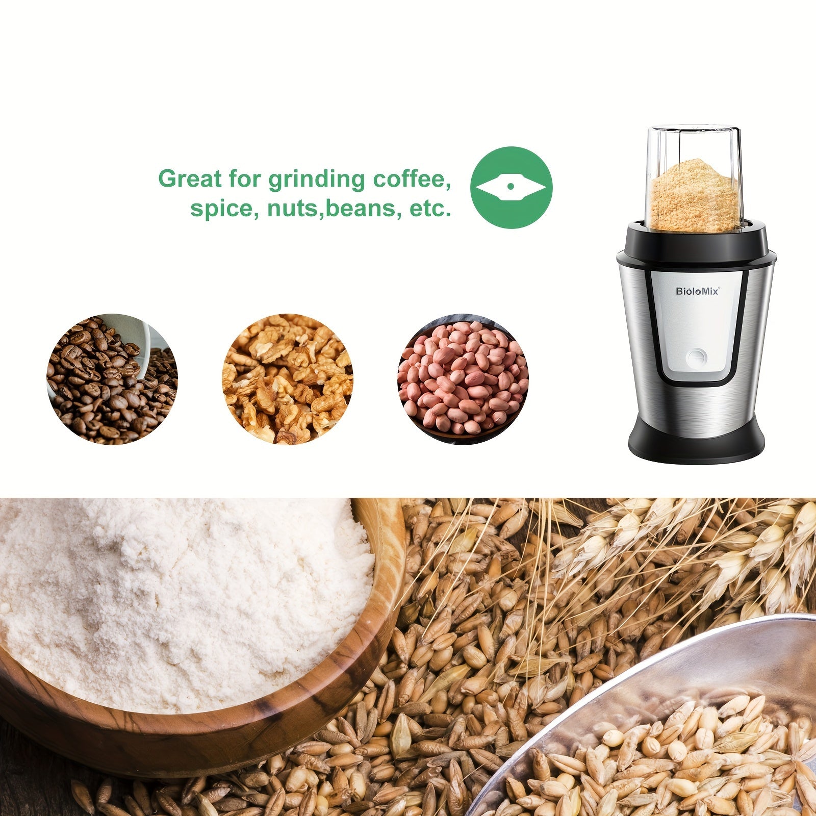 BioloMix 700W High-Speed Blender - 3-in-1 Smoothie Maker, Food Processor & Grinder Good Vibrations