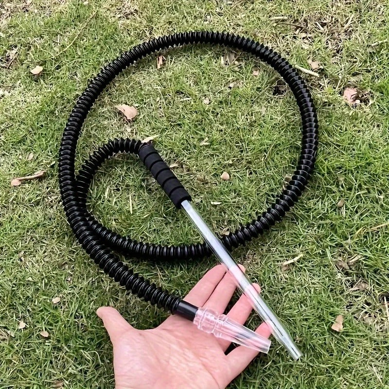 Adjustable Reusable Glass Hookah Tube with Acrylic/ plastic Head - Black Handle and Transparent Tube, Suitable for Hookah Smoking, Parties, Bars - No Power Required, Party Smoking Accessories Good Vibrations