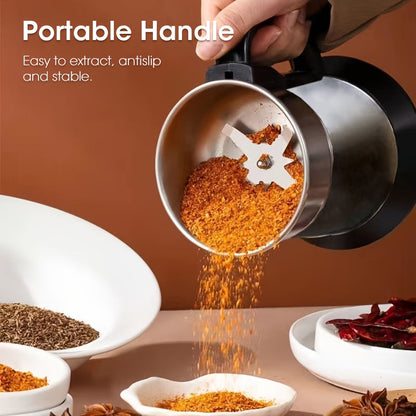 [High Power Electric Grinder] 25000 RPM High Power Electric Grinder - 1pc Stainless Steel Blade Mill for Beans, Nuts, Spices & Coffee, Silvery Finish, Easy to Clean, 110V US Plug (Ideal Holiday Gift), Coffee Grinder | Sleek G Good Vibrations