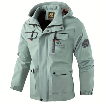 New Men's Fashion Casual Windbreaker Jacket, Spring Outdoor Thin Jacket Good Vibrations