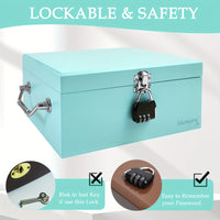 Decorative Stash Box Jewelry Chest - Combination Lock, Rolling Tray, Home Storage Organizer With Secure And Stylish Design For Valuables Halloween Christmas Gift Good Vibrations Adult Super Store