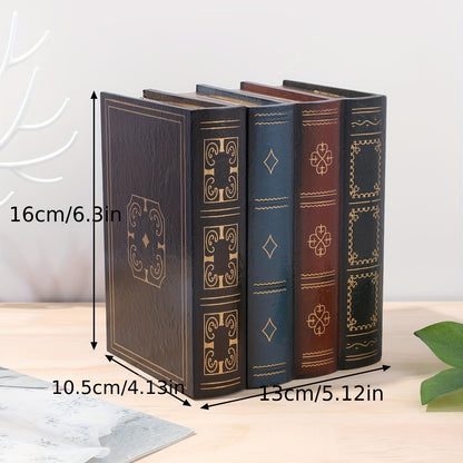 1pc Classic Book Shape Box, Painted Retro Wooden Storage Box, Desktop Handicraft Decoration, Jewelry Box, Gift Box Art Supplies Good Vibrations