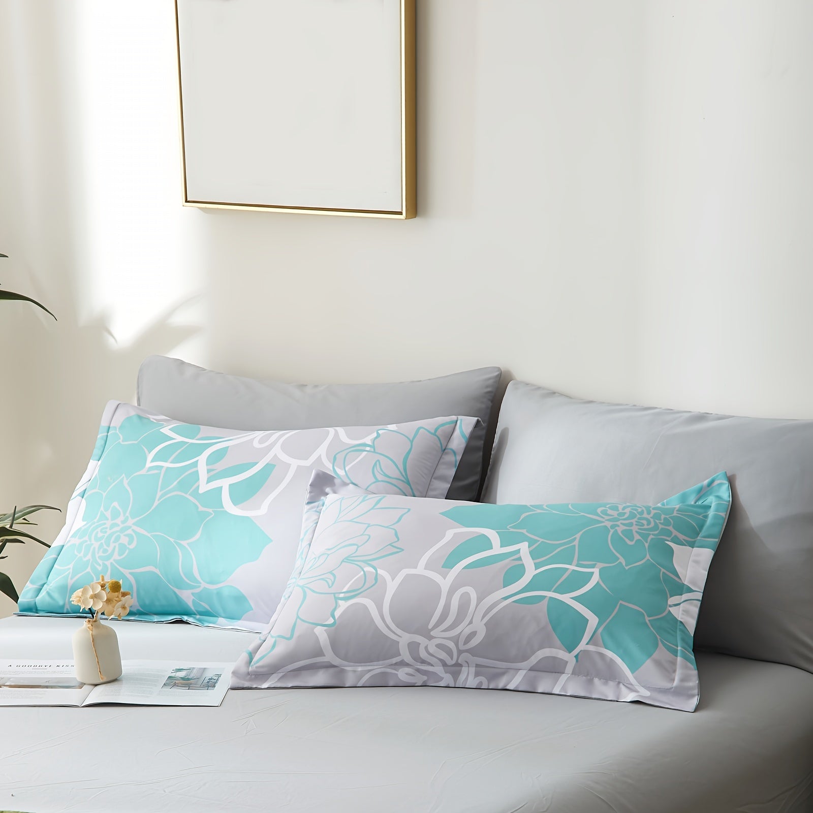 7Pcs Lightweight Boho Comforter Set - Stain-Resistant, Soft 100% Microfiber Cover, 100% Polyester Fiber Filling, Woven For Durability - Full/Queen/King Size Bed In A Bag For All Seasons, Floral Pattern Printed Bedding Good Vibrations