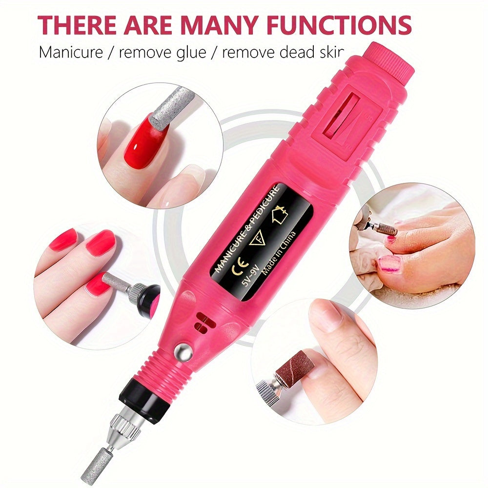 Electric Nail Drill Machine, Manicure & Pedicure Set, Low Noise Gel Art Remover, Glazing Polisher, Polishing Grinder With Drill Bits, Essential Nail Care Tool Good Vibrations