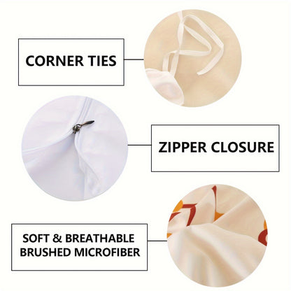 1pc, Money Print Queen Bedding Set, 3-Piece Microfiber Duvet Cover With Zipper Closure & Corner Ties, Includes 90"x90" Comforter Cover And 2 Pillow Shams, One Hundred Dollar Bill Soft And Breathable Quilt Cover For Home Bedro Good Vibrations