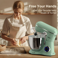 3-IN-1 660W Electric Stand Mixer, 10-Speed with Pulse Button, Attachments Include 6QT Bowl, Dough Hook, Beater, Whisk for Most Home Cooks, Dishwasher-safe, Gifts for Family And Friends, Green, Kitchen Mixer, Mixer for Baking Good Vibrations