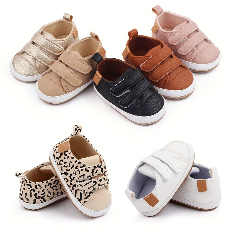 Toddler Baby Sneakers Soft Sole Non-slip Hook And Loop Fastener Shoes First Walkers Crib Shoes Girls And Boys Good Vibrations