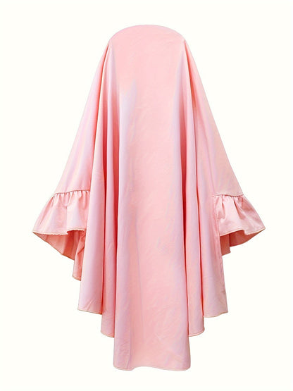 Girls Spring and Autumn Muslim Traditional Ethnic Clothing Set Long Sleeve Floral Dress + Headscarf Two-piece Set Good Vibrations