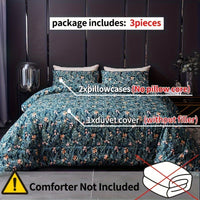Floral Duvet Cover Set - 3 Piece Set with 2 Pillowcases, 100% Polyester Woven Fabric, Breathable All-Season, Comfortable Soft Sanded Finish, Vibrant Digital Print, Machine Washable, No Comforter or Duvet Insert Included Good Vibrations