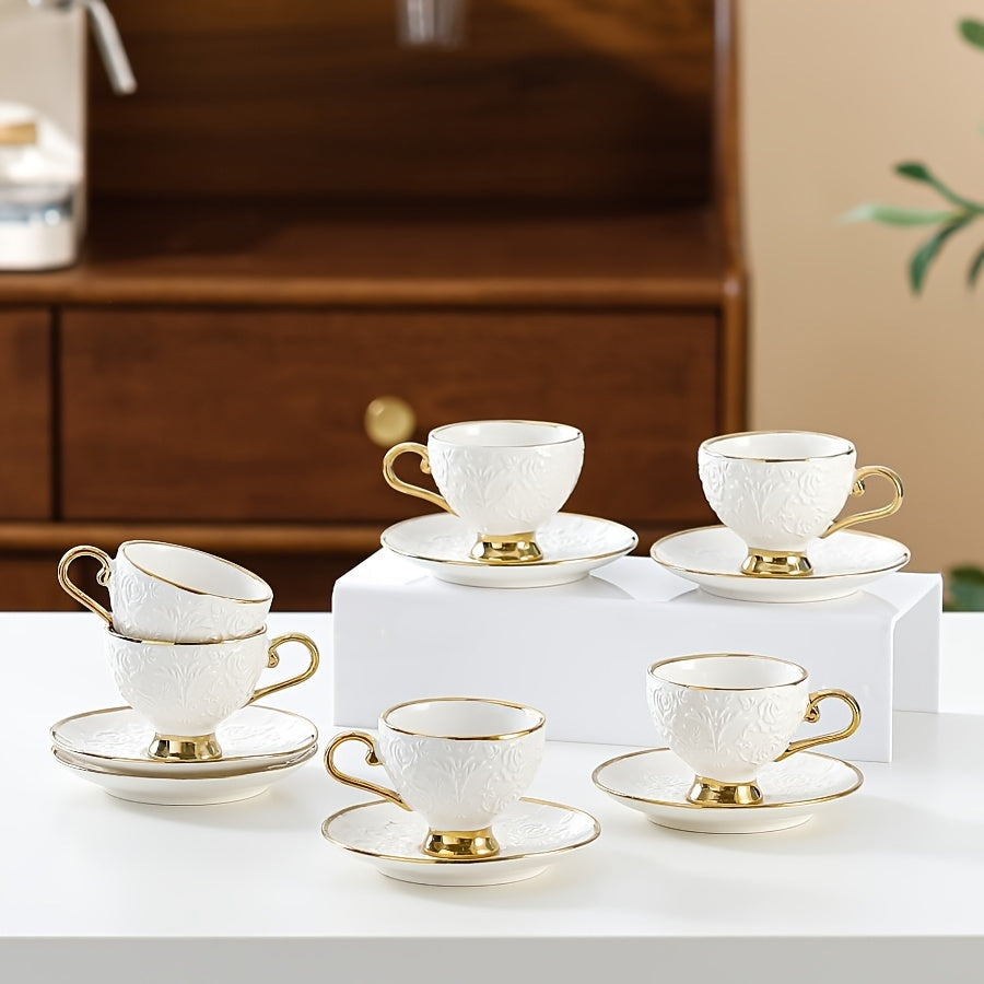 6pcs set of charming floral porcelain tea cups and saucers - 7.43oz, romantic rose design - perfect tea party, a pleasant mother
Daily gifts, special coffee cups and saucers Good Vibrations