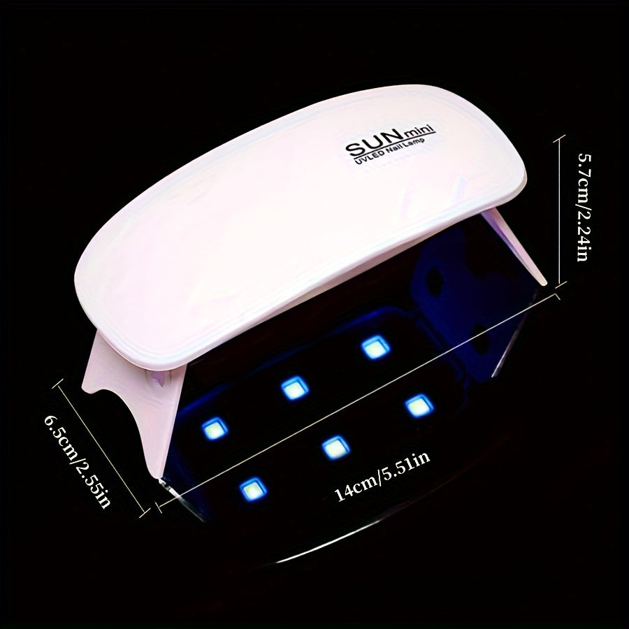 SUNmini UV LED Nail Lamp, Portable Mini Mouse-Shaped Gel Polish Curing Light with Foldable Bracket, USB Powered, Unscented - Hand & Foot Nail Dryer with No Battery Good Vibrations