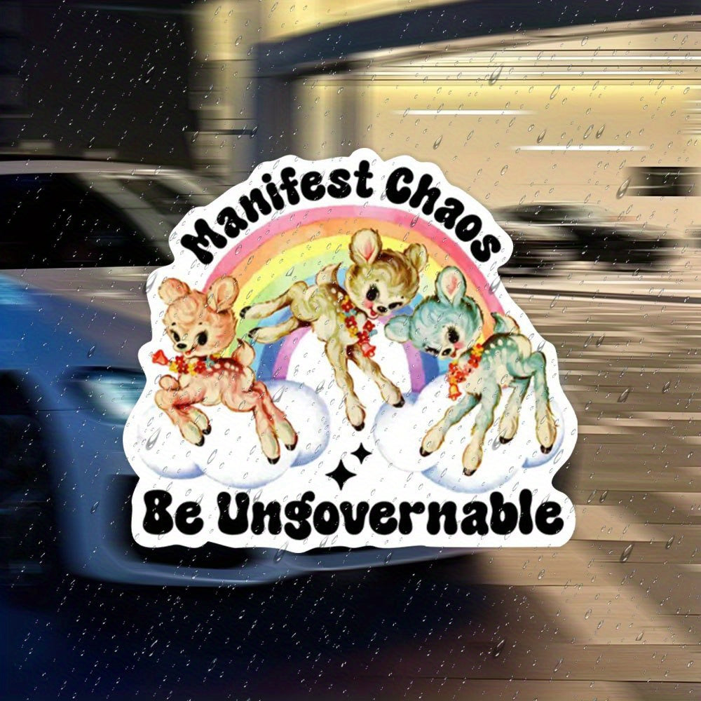 Manifest chaos be ungovernable Car Sticker, Social justice Car Sticker, Activist Car Sticker, Anarchist Car Sticker, Laptop Car Sticker, Feminist Car Good Vibrations Adult Super Store