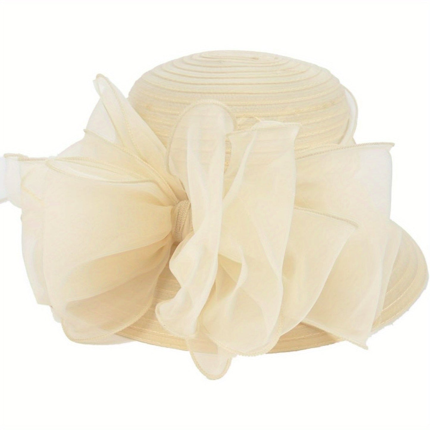 Women Lightweight Breathable Derby Church Dress Cloche Bowler Hats Cocktail Tea Party Wedding Bridal Hat with Bow Knot Good Vibrations