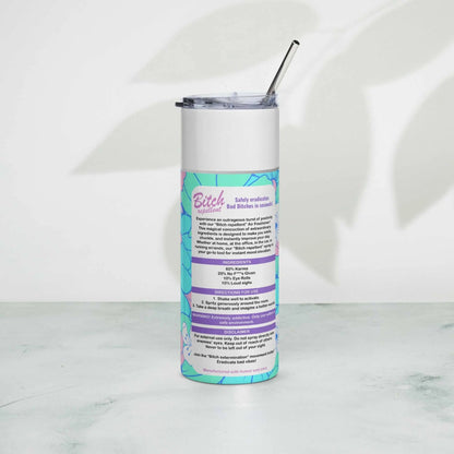 Stylish stainless steel tumbler with metal straw, 20 oz capacity, ideal for hot or cold drinks.