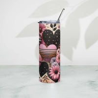 Glitter Heart Stainless steel tumbler GOOD Vibrations