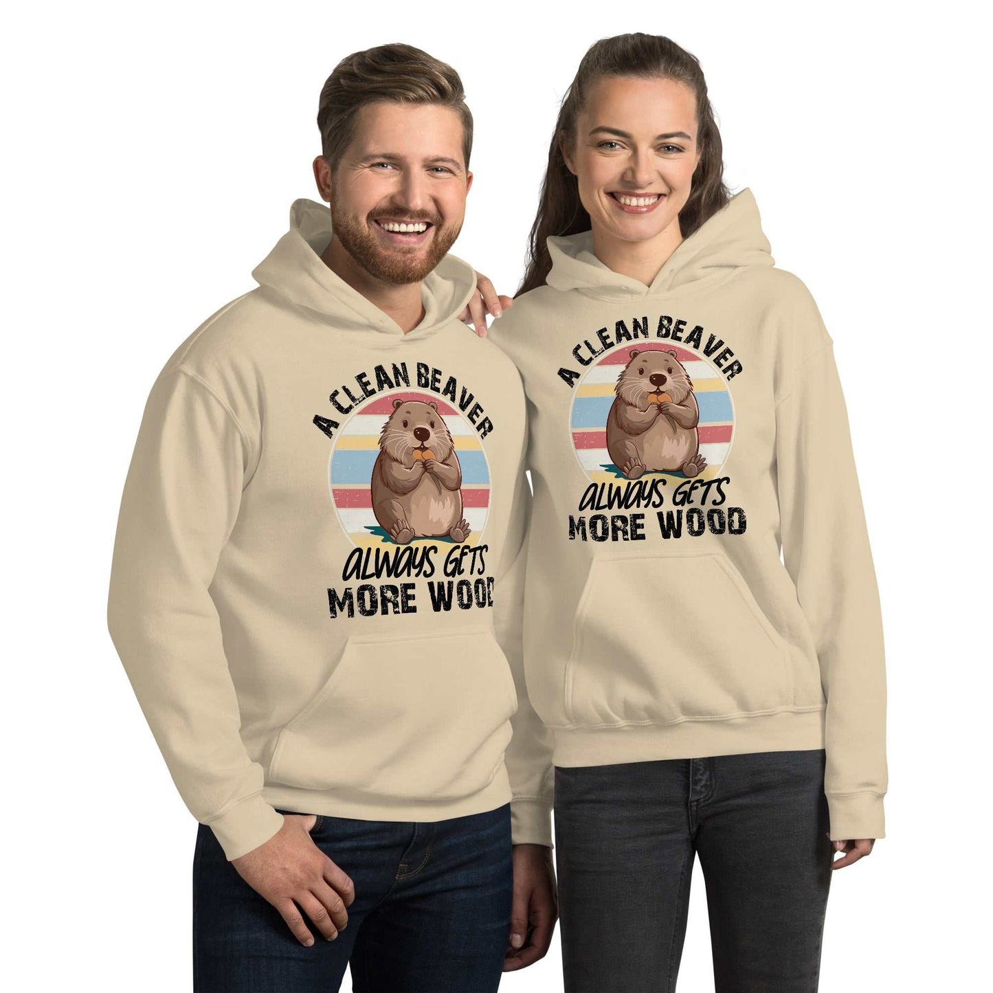 Cozy Clean Beaver Hoodie with playful beaver design, perfect for cooler evenings.